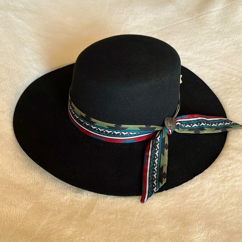 Rockin C Women’s Black Wool Western Hat NEW